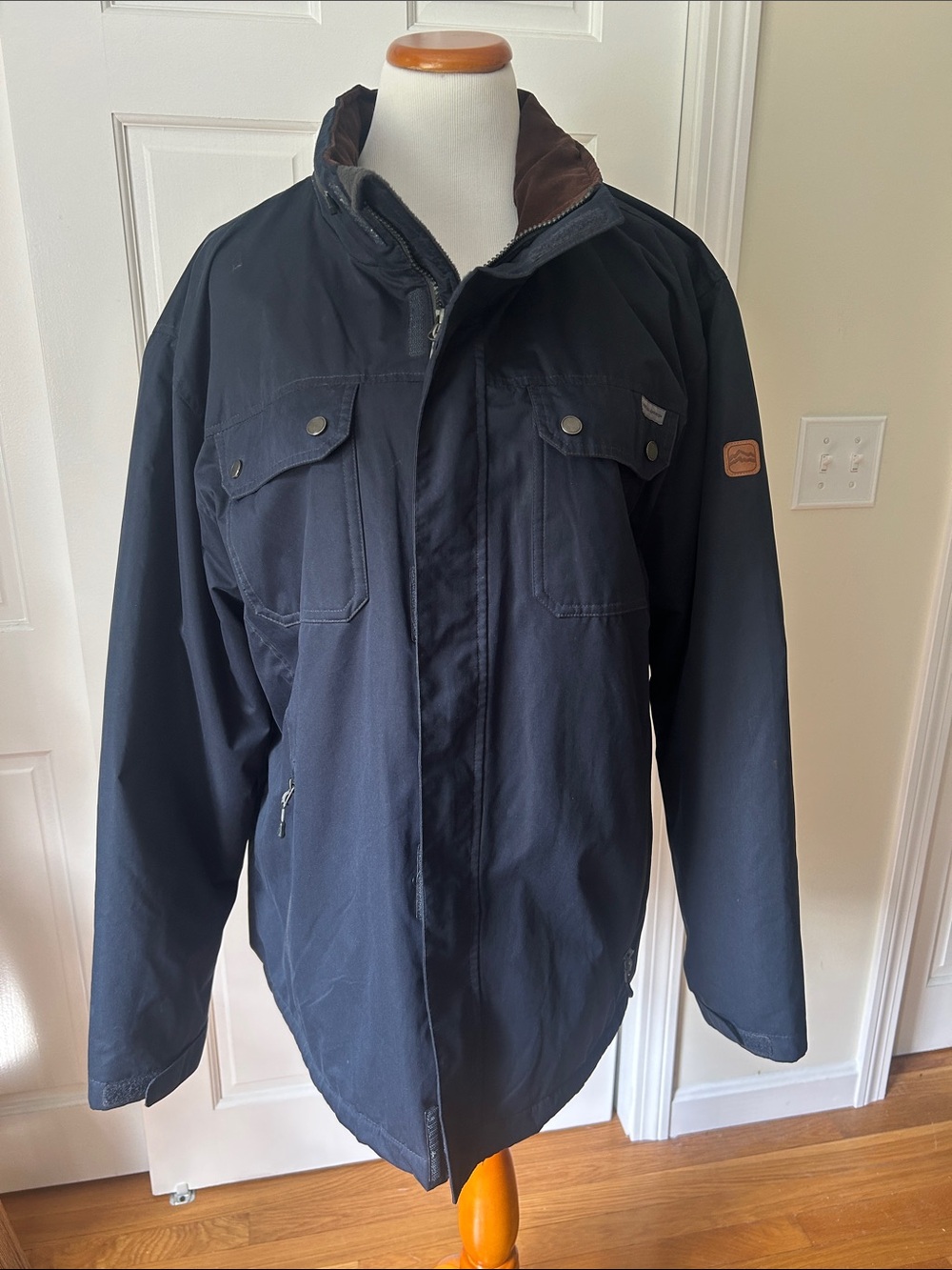 Rugged Elements trek utility Jacket men’s XXL Navy fleece lined w/Stand Collar